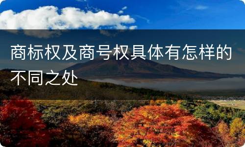 商标权及商号权具体有怎样的不同之处