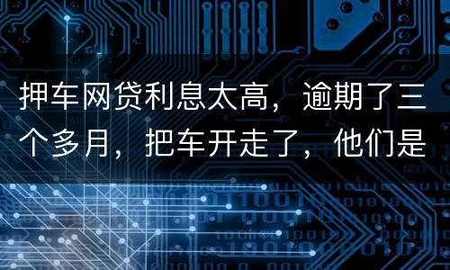 押车网贷利息太高，逾期了三个多月，把车开走了，他们是非法的，我该怎么办