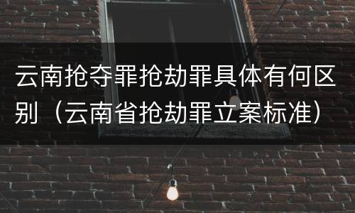 云南抢夺罪抢劫罪具体有何区别（云南省抢劫罪立案标准）