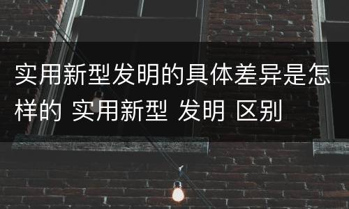 实用新型发明的具体差异是怎样的 实用新型 发明 区别