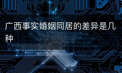 广西事实婚姻同居的差异是几种