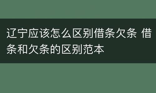 辽宁应该怎么区别借条欠条 借条和欠条的区别范本