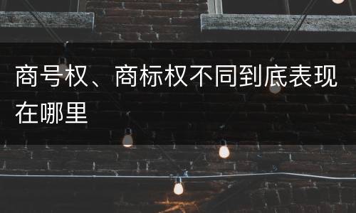 商号权、商标权不同到底表现在哪里