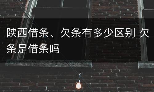 陕西借条、欠条有多少区别 欠条是借条吗