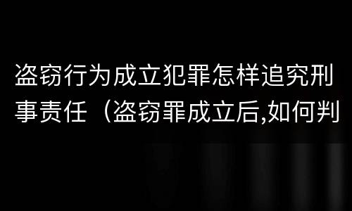 盗窃行为成立犯罪怎样追究刑事责任（盗窃罪成立后,如何判?）