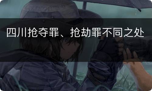 四川抢夺罪、抢劫罪不同之处