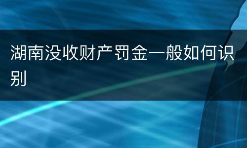 湖南没收财产罚金一般如何识别