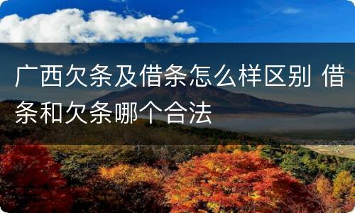 广西欠条及借条怎么样区别 借条和欠条哪个合法