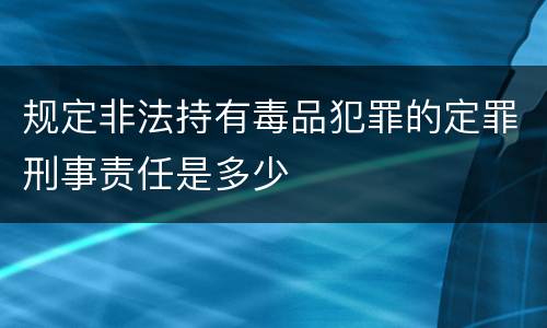 规定非法持有毒品犯罪的定罪刑事责任是多少