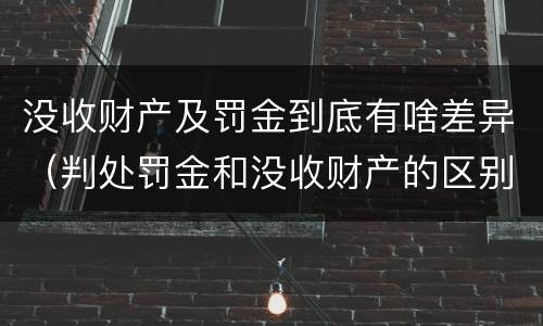 没收财产及罚金到底有啥差异（判处罚金和没收财产的区别）