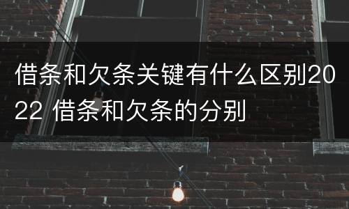 借条和欠条关键有什么区别2022 借条和欠条的分别