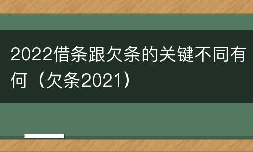 2022借条跟欠条的关键不同有何（欠条2021）