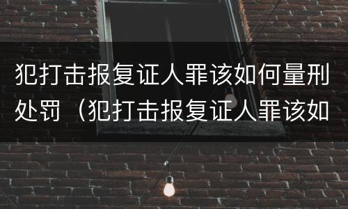 犯打击报复证人罪该如何量刑处罚（犯打击报复证人罪该如何量刑处罚）