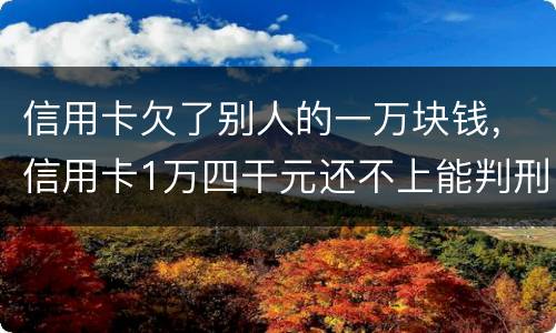 信用卡欠了别人的一万块钱，信用卡1万四干元还不上能判刑吗