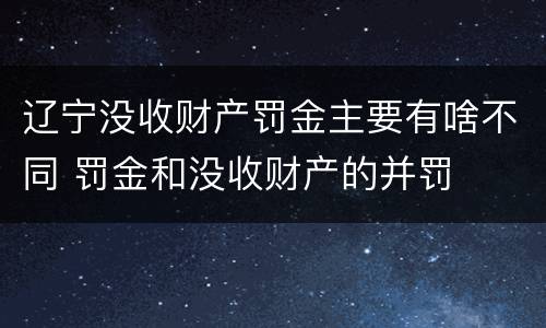 辽宁没收财产罚金主要有啥不同 罚金和没收财产的并罚