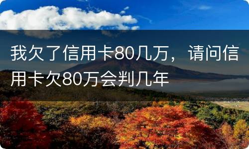 我欠了信用卡80几万，请问信用卡欠80万会判几年