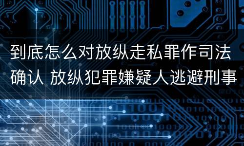 到底怎么对放纵走私罪作司法确认 放纵犯罪嫌疑人逃避刑事责任