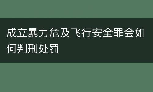 成立暴力危及飞行安全罪会如何判刑处罚