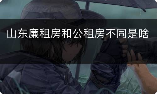 山东廉租房和公租房不同是啥