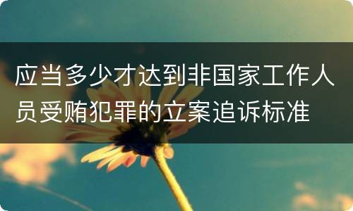 应当多少才达到非国家工作人员受贿犯罪的立案追诉标准