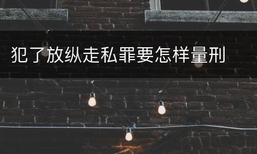 犯了放纵走私罪要怎样量刑