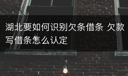 湖北要如何识别欠条借条 欠款写借条怎么认定