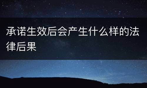 承诺生效后会产生什么样的法律后果