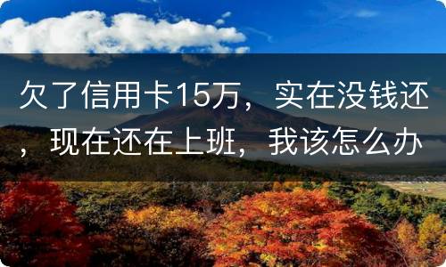 欠了信用卡15万，实在没钱还，现在还在上班，我该怎么办