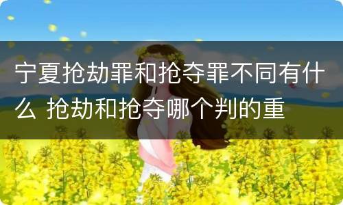 宁夏抢劫罪和抢夺罪不同有什么 抢劫和抢夺哪个判的重