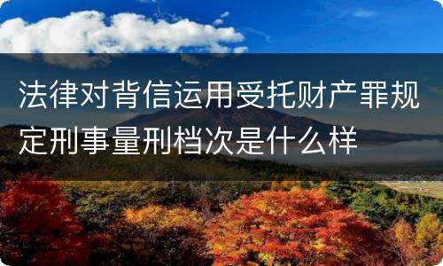 法律对背信运用受托财产罪规定刑事量刑档次是什么样