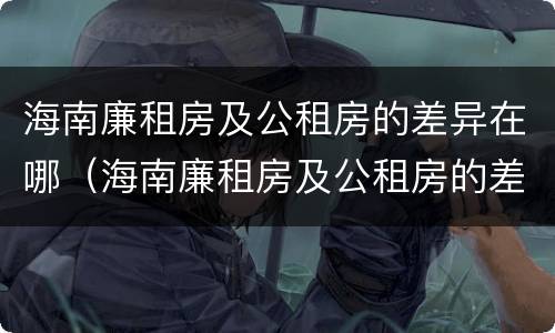 海南廉租房及公租房的差异在哪（海南廉租房及公租房的差异在哪里）