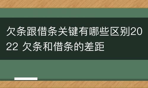 欠条跟借条关键有哪些区别2022 欠条和借条的差距