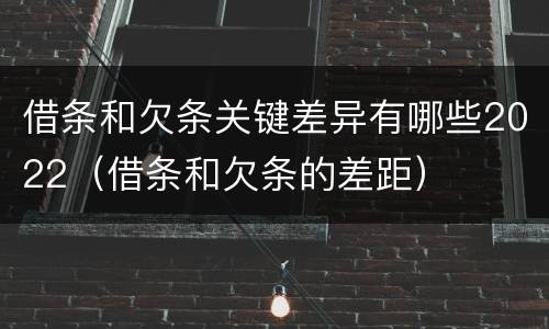 借条和欠条关键差异有哪些2022（借条和欠条的差距）