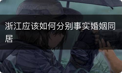 浙江应该如何分别事实婚姻同居