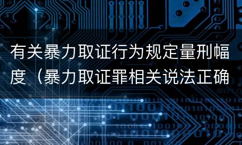 有关暴力取证行为规定量刑幅度（暴力取证罪相关说法正确的是）