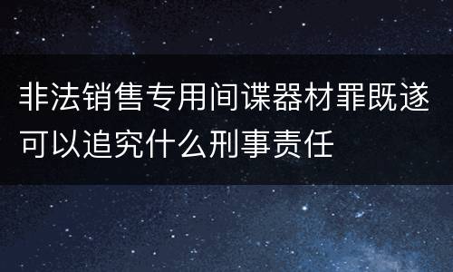 非法销售专用间谍器材罪既遂可以追究什么刑事责任