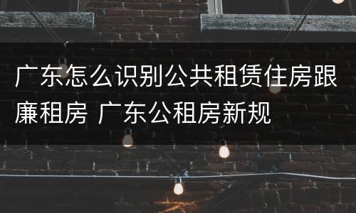 广东怎么识别公共租赁住房跟廉租房 广东公租房新规 广东怎么识别公共租赁住房跟廉租房 广东公租房新规