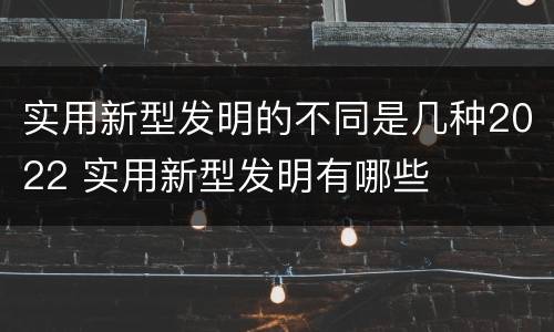 实用新型发明的不同是几种2022 实用新型发明有哪些 实用新型发明的不同是几种2022 实用新型发明有哪些