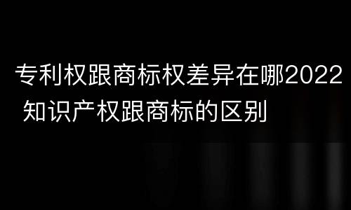 专利权跟商标权差异在哪2022 知识产权跟商标的区别