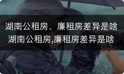 湖南公租房、廉租房差异是啥 湖南公租房,廉租房差异是啥原因