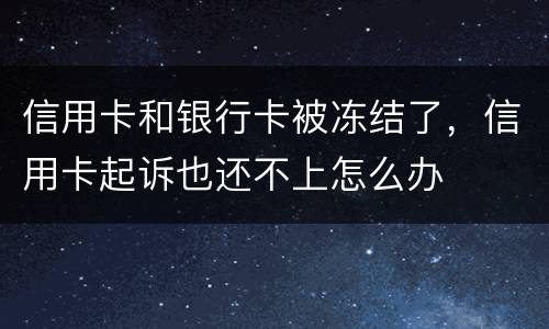 信用卡和银行卡被冻结了，信用卡起诉也还不上怎么办
