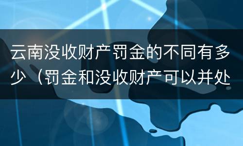云南没收财产罚金的不同有多少（罚金和没收财产可以并处吗）