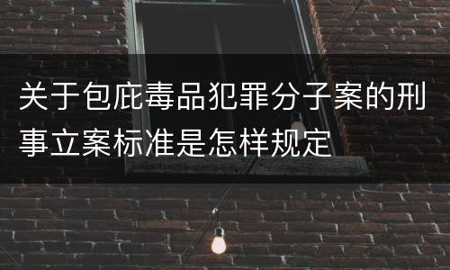 关于包庇毒品犯罪分子案的刑事立案标准是怎样规定