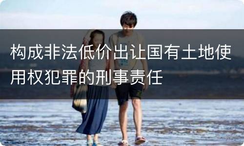 构成非法低价出让国有土地使用权犯罪的刑事责任