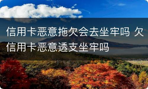 信用卡恶意拖欠会去坐牢吗 欠信用卡恶意透支坐牢吗