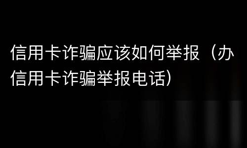 信用卡诈骗应该如何举报（办信用卡诈骗举报电话）