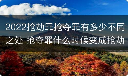 2022抢劫罪抢夺罪有多少不同之处 抢夺罪什么时候变成抢劫罪