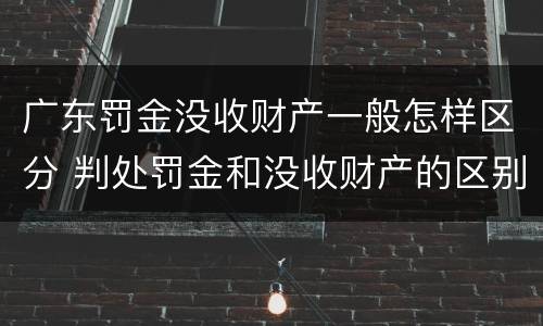 广东罚金没收财产一般怎样区分 判处罚金和没收财产的区别