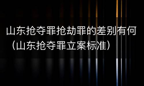山东抢夺罪抢劫罪的差别有何（山东抢夺罪立案标准）