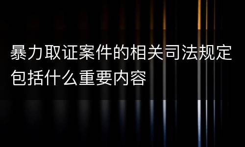 暴力取证案件的相关司法规定包括什么重要内容
